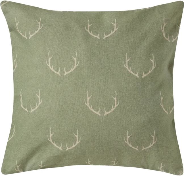 Dekokissen grün mit Hirschgeweihen