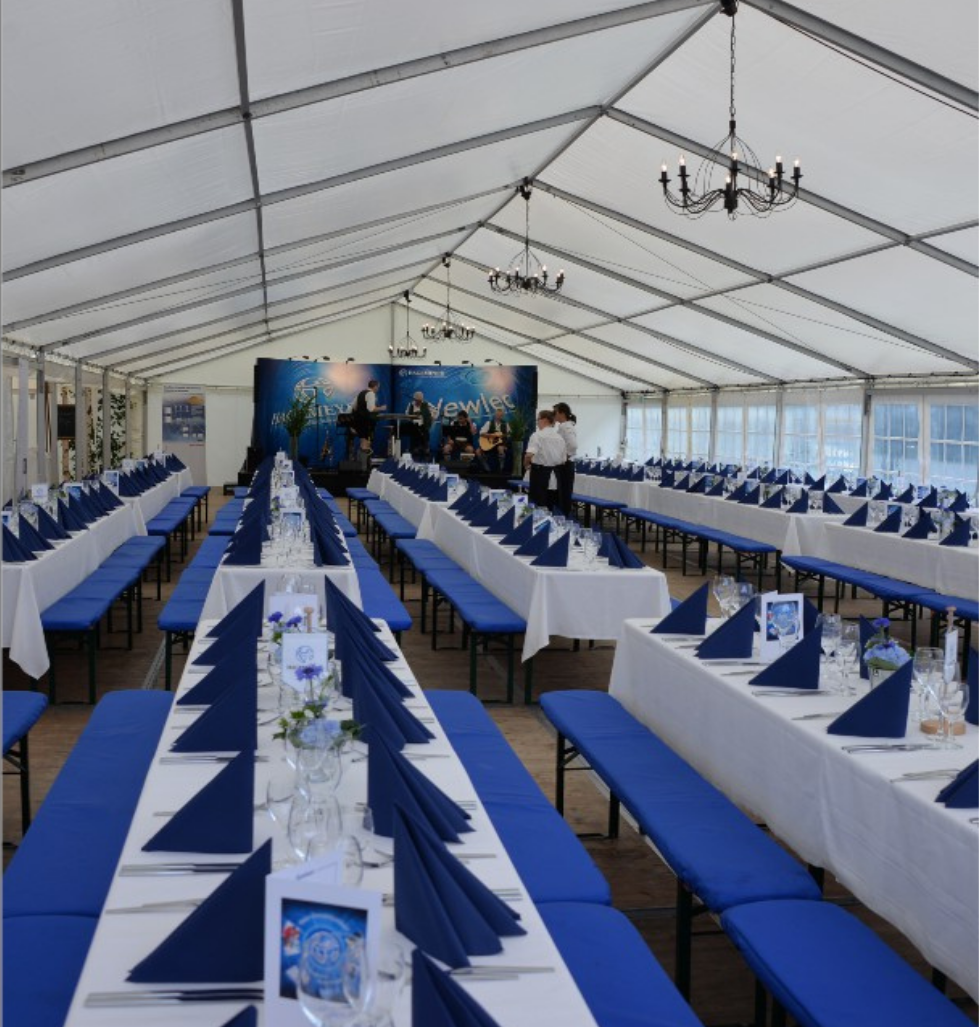 Festzeltbankbezug blau