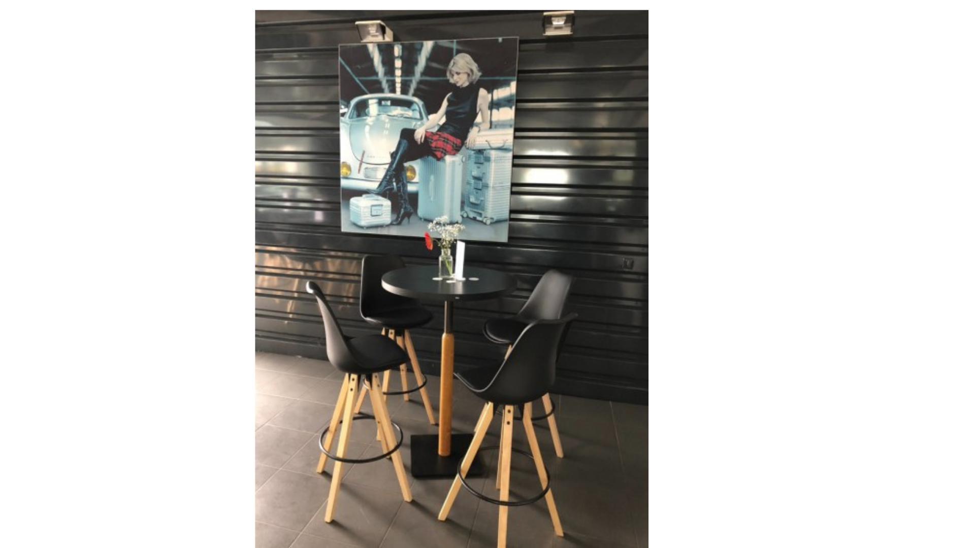 Barhocker Alpin Lederlook schwarz