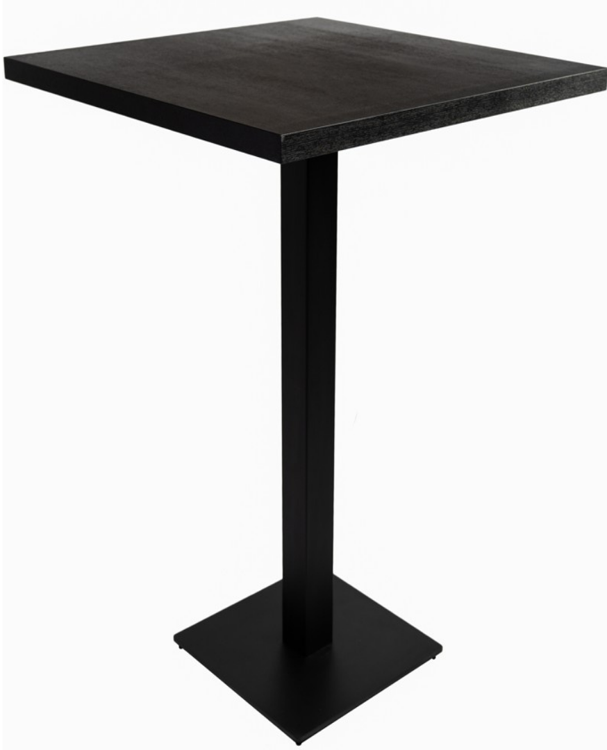 Stehtisch Linz, Platte quadratisch 80x80cm schwarz
