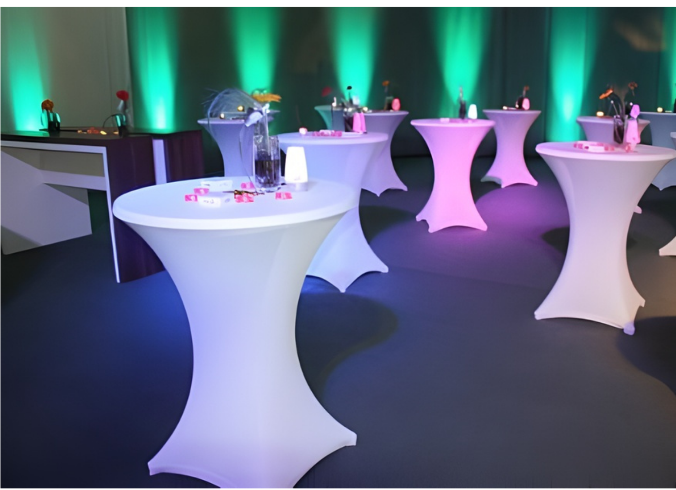 Strechhusse für Klappstehtisch weiß