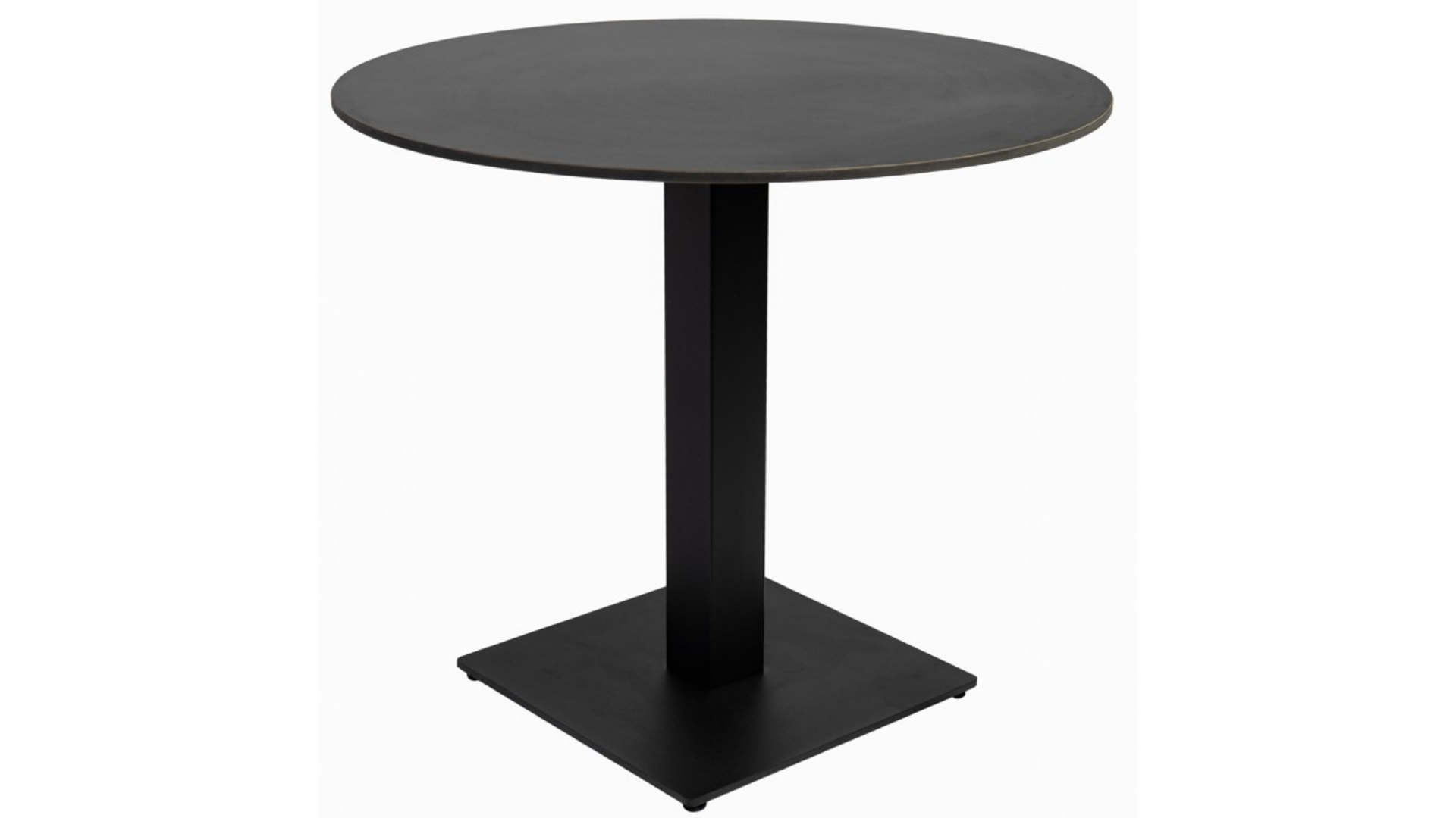 Tisch Linz mit Tischplatte rund 80 schwarz, Outdootauglich